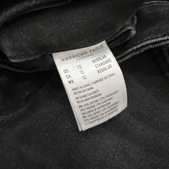 ✨AE Dream Jean✨ American eagle dream jean with distressed pattern faded black - Picture 4 of 5